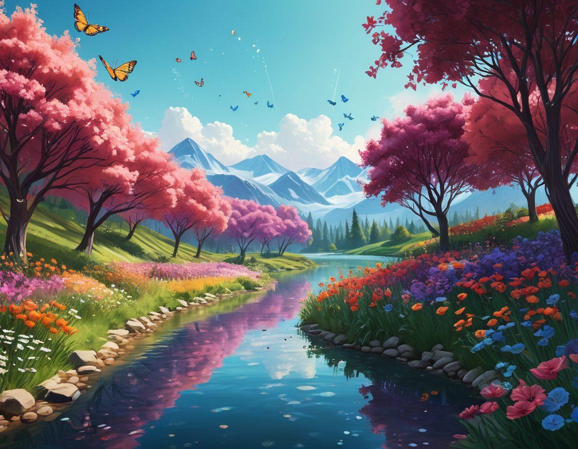 A whimsical and enchanting landscape showcasing a blend of data charts and nature, with trees shaped like pie charts and butterflies resembling bar graphs. In the foreground, a sparkling data stream flows like a river, symbolizing compliance, with vibrant flowers displaying various metrics on their petals. The scene should radiate a sense of beauty and harmony in compliance, inviting viewers to explore further. Include soft pastel colors and an inviting atmosphere. vibrant colors. digital painting.